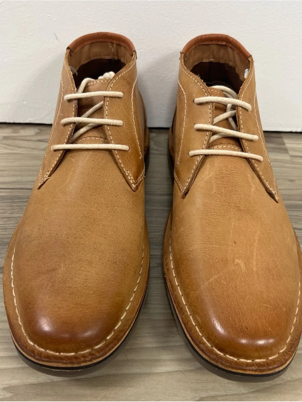 Steve Madden Hestonn Lace Up Brown/Tan Leather Chukka Boot/Shoe Men's 7 NWOB